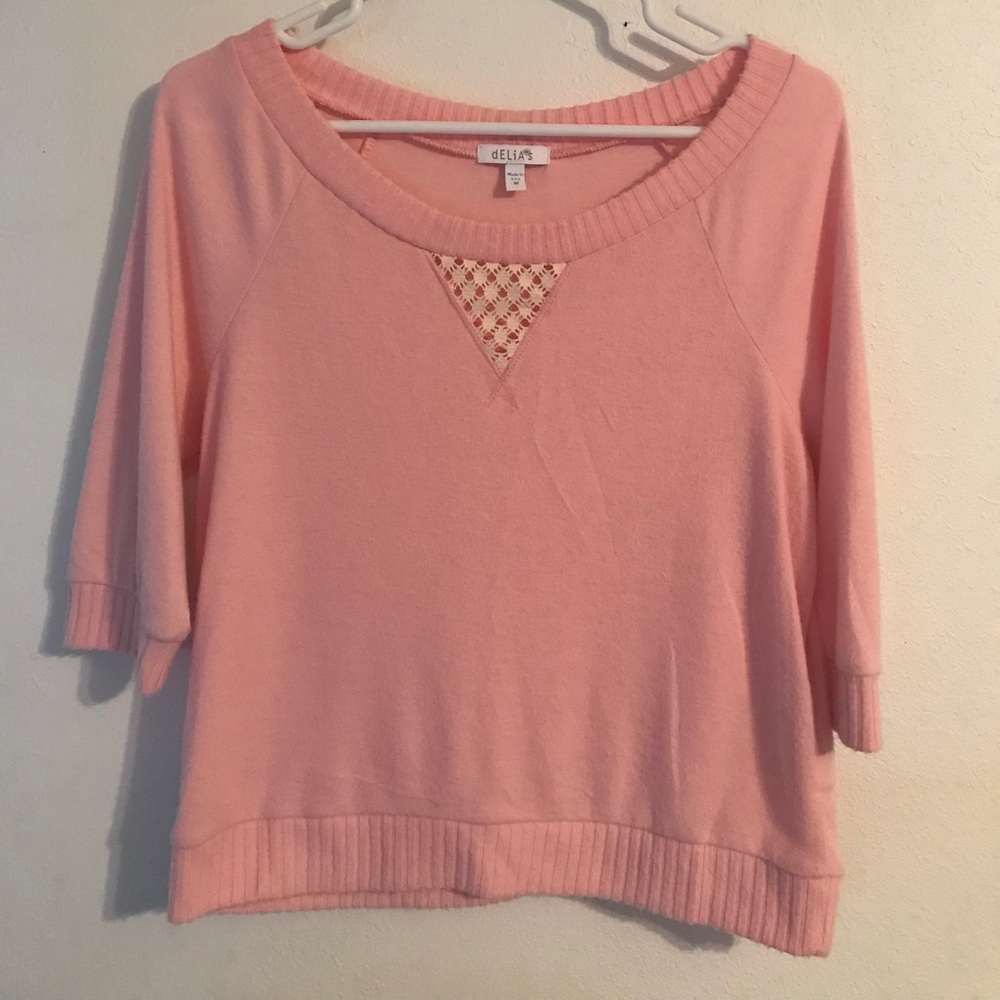 Delilah’s Pink Pullover Sweater Size Medium